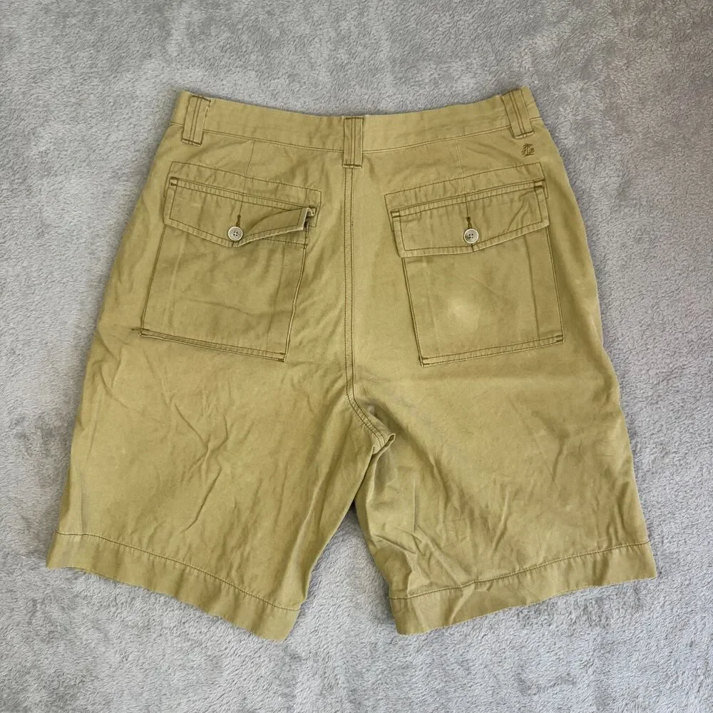 Tommy Bahama Chino Shorts Mens 30 Tan Silk Classic Fit Slash Pockets Flat Front
